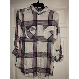 NWT! Altar'd State Shirt Women's Med Plaid Button Front